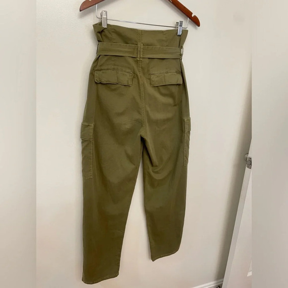 MOTHER||The Greaser Paperbag Pleated Cargo Ankle Pants Size 26 Olive, Worn Once - Picture 9 of 11
